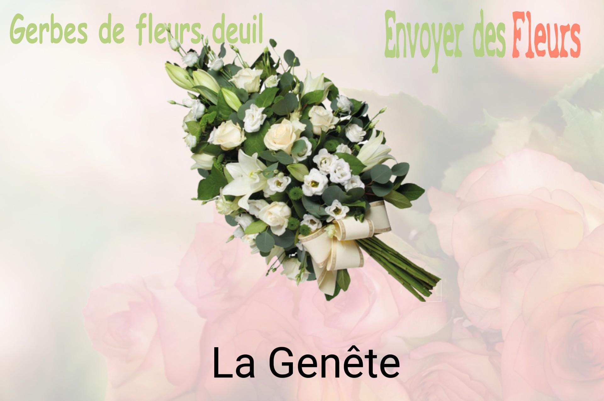 Gerbe de fleurs de deuil livrée à La Genête